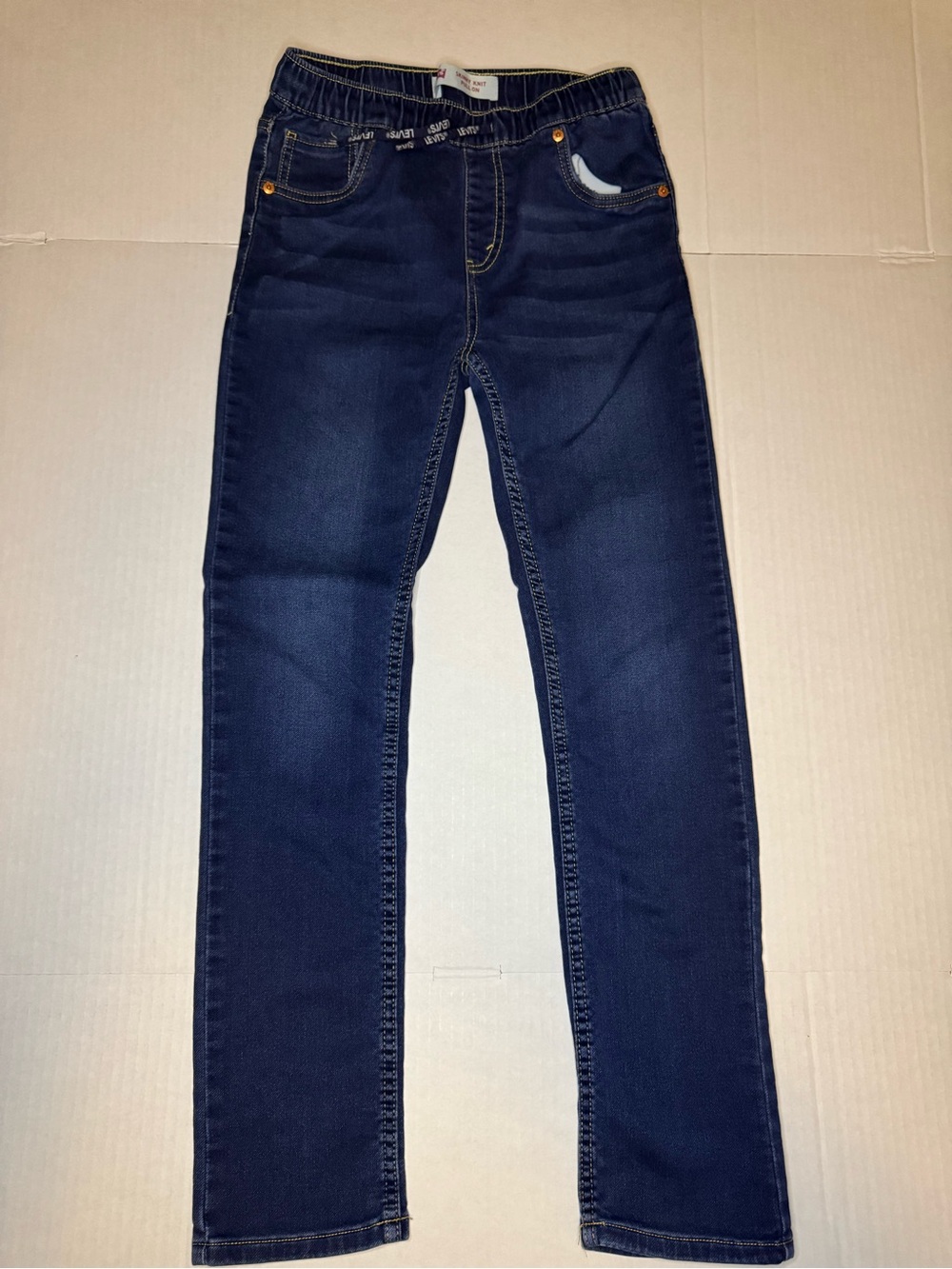 Levi's Kids Skinny Knit Pull On Jeans in Dark Blue